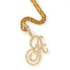 Bling CZ Diamond Cursive  Initial Necklace