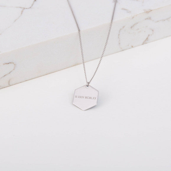 Custom Capsul Hexagon Necklace | Hexagon Initial Necklace - Capsul
