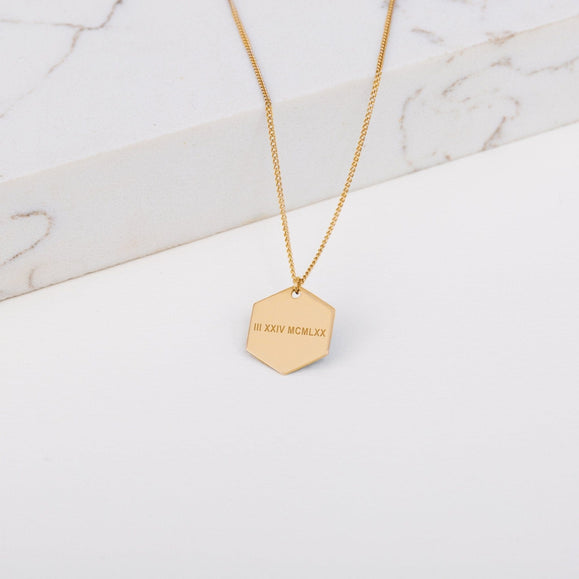 Custom Capsul Hexagon Necklace | Hexagon Initial Necklace - Capsul