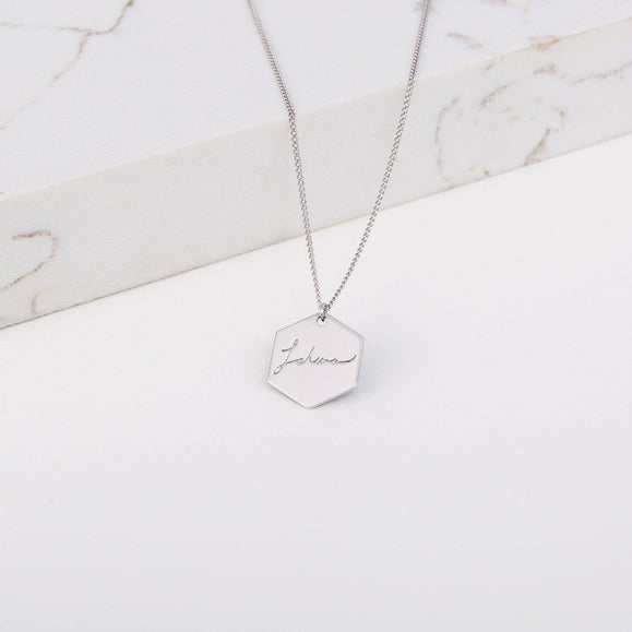 Custom Capsul Hexagon Necklace | Hexagon Initial Necklace - Capsul