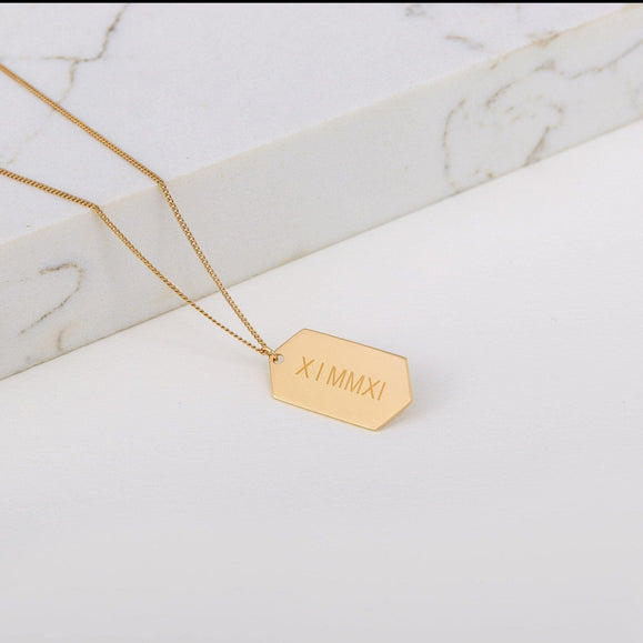 Custom Hexagon ID Necklace - Capsul