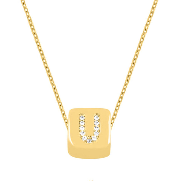 Custom Mini Bling Block Necklace