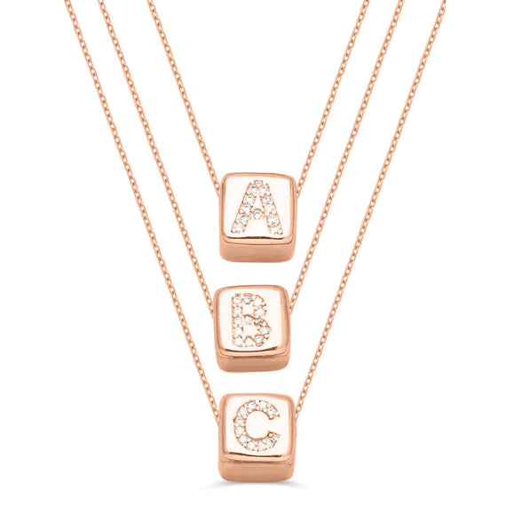 Custom Mini Bling Block Necklace
