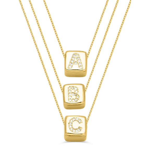 Custom Mini Bling Block Necklace