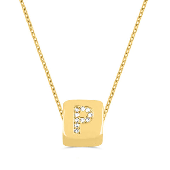 Custom Mini Bling Block Necklace