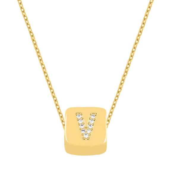 Custom Mini Bling Block Necklace