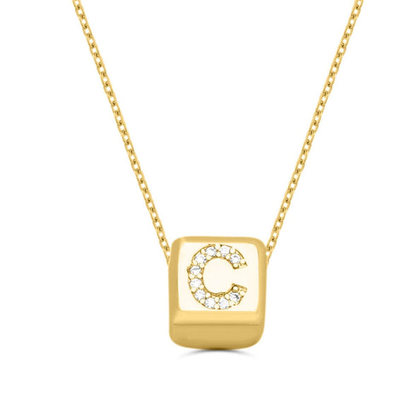 Custom Mini Bling Block Necklace