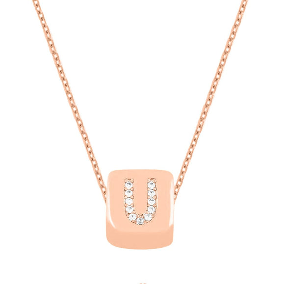 Custom Mini Bling Block Necklace