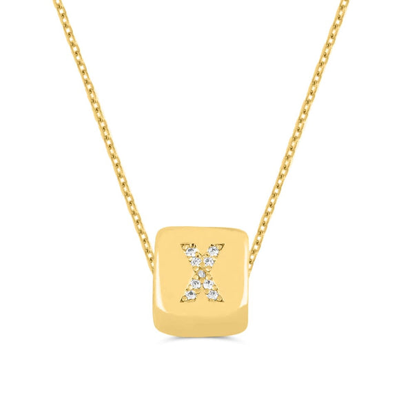 Custom Mini Bling Block Necklace