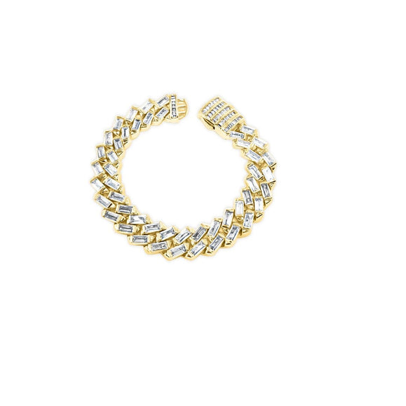 12mm Iced Baguette CZ Diamond Cuban Bracelet - Capsul