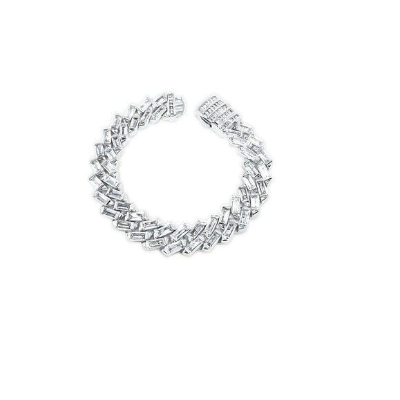12mm Iced Baguette CZ Diamond Cuban Bracelet - Capsul