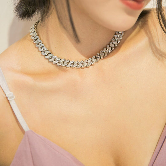 12mm Iced Baguette CZ Diamond Cuban Necklace - Capsul