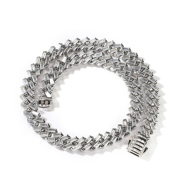 12mm Iced Baguette CZ Diamond Cuban Necklace - Capsul