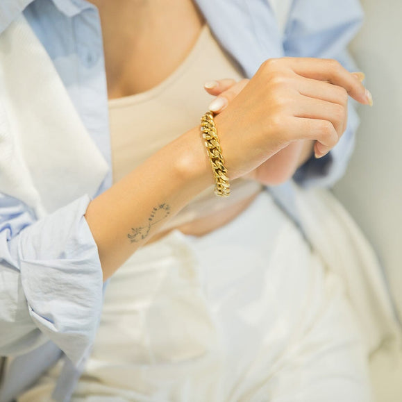 12mm Wide Classic Havana Cuban Chain Bracelet - Capsul