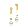 7mm Sterling Silver Pearl Paperclip Earrings
