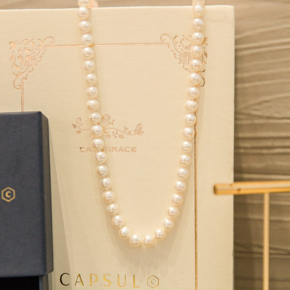8 mm Sterling Silver Freshwater Pearls Necklace - Capsul