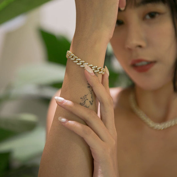 8mm Iced CZ Diamond Cuban Bracelet - Capsul