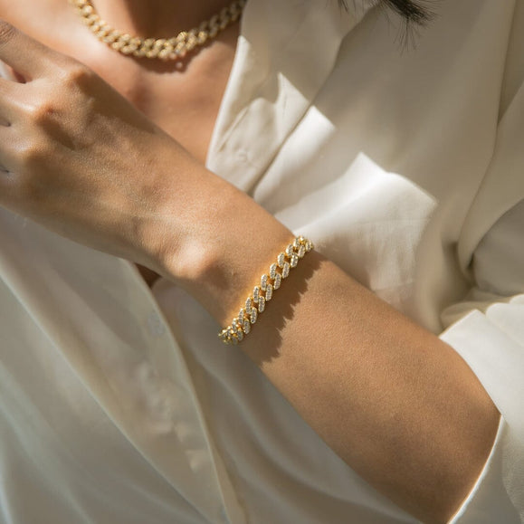 8mm Iced CZ Diamond Cuban Bracelet - Capsul