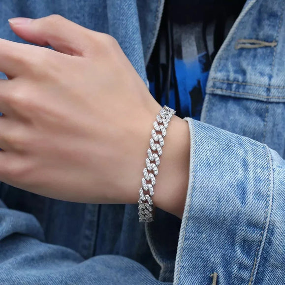 8mm Iced CZ Diamond Cuban Bracelet - Capsul