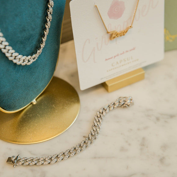 8mm Iced CZ Diamond Cuban Bracelet - Capsul