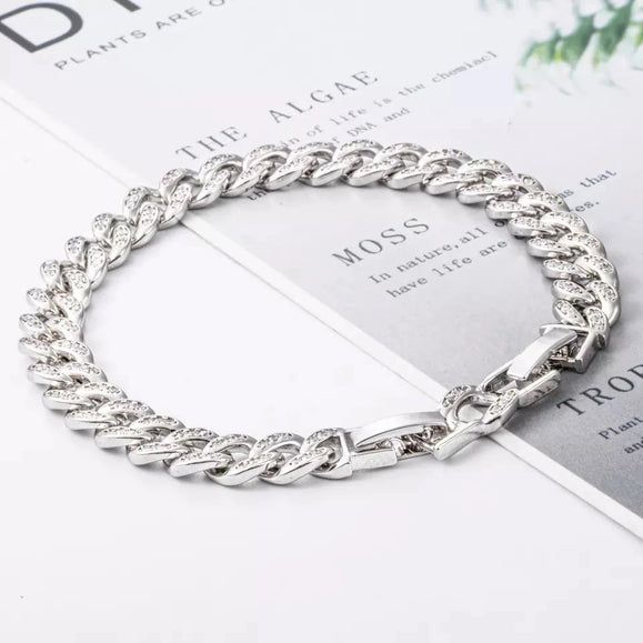 8mm Iced CZ Diamond Cuban Bracelet - Capsul