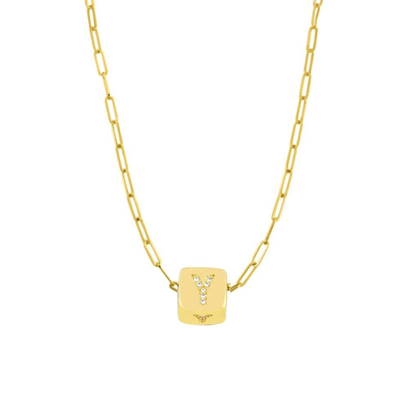 Custom Bling Block Necklace - Capsul