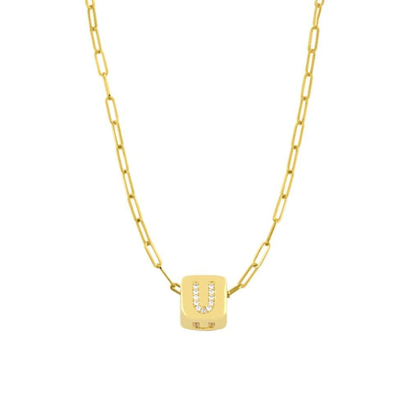 Custom Bling Block Necklace - Capsul