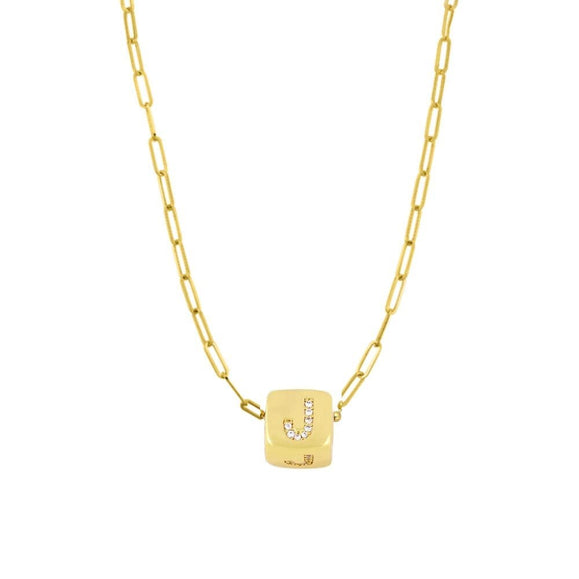 Custom Bling Block Necklace - Capsul