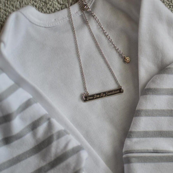 Custom Engravable Horizontal Bar Necklace - Capsul