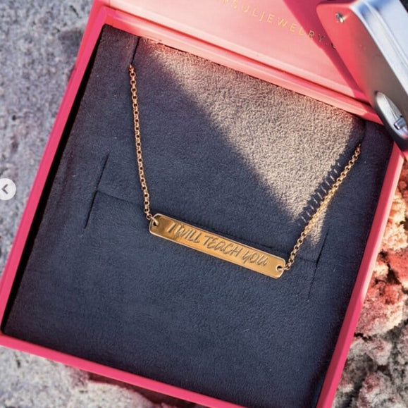 Custom Engravable Horizontal Bar Necklace - Capsul