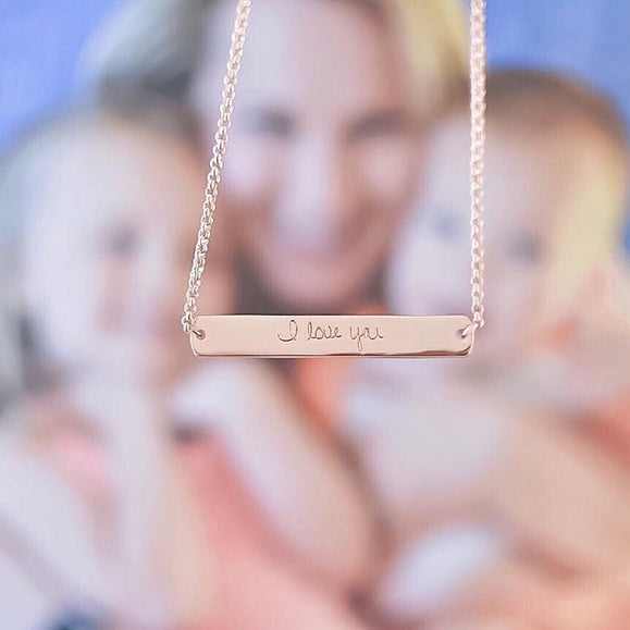 Custom Engravable Horizontal Bar Necklace - Capsul
