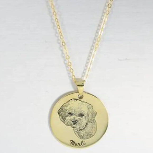 Custom Portrait Circle Pendant necklace - Capsul