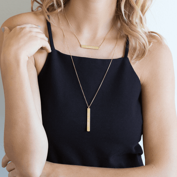 Custom Vertical Bar Necklace