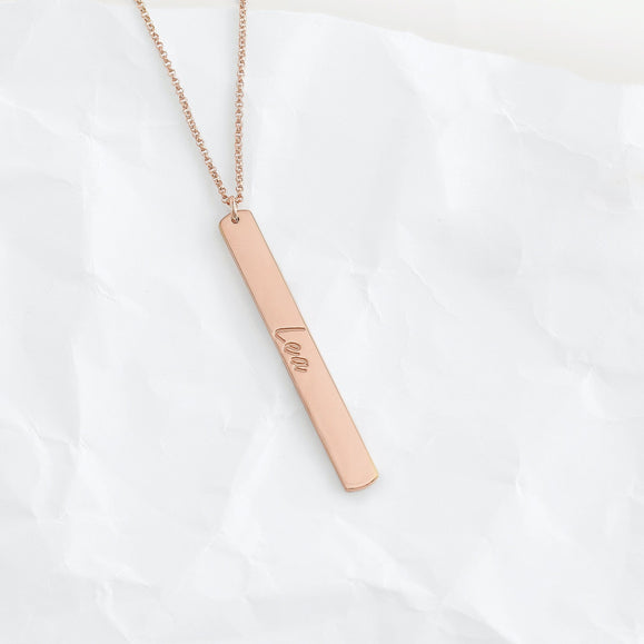 Custom Vertical Bar Necklace