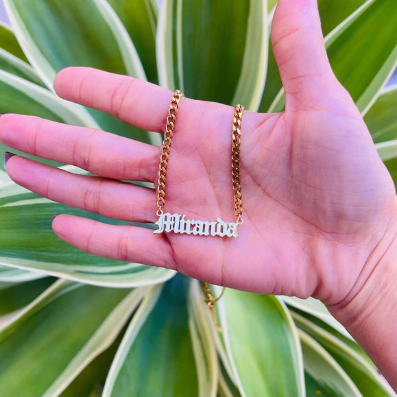 Personalized Cuban Chain Name Necklace - 