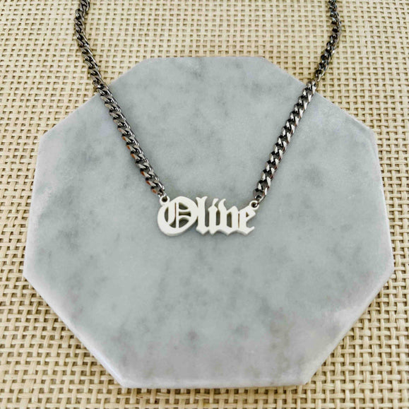 Personalized Cuban Chain Name Necklace - 