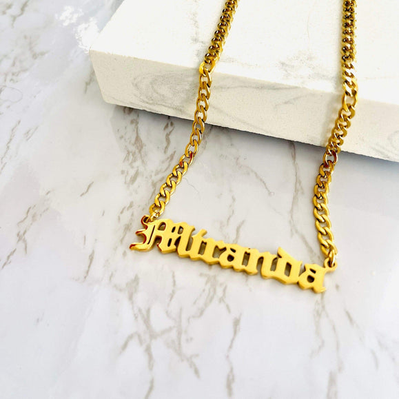 Personalized Cuban Chain Name Necklace - 