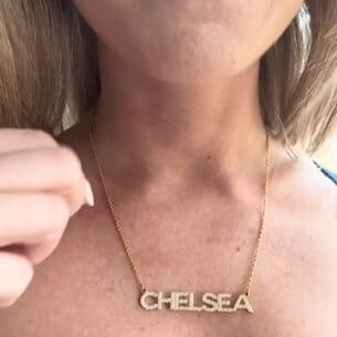 Personalized Pave Name Necklace - 